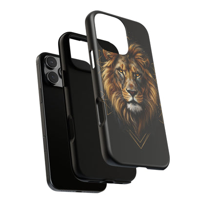Majestic Lion Phone Case – Black Gold Luxury Lion Art Tough Protective Case