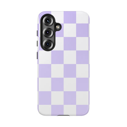 Lavender Checkerboard Phone Case | Pastel Aesthetic Checkered iPhone & Samsung Tough Case