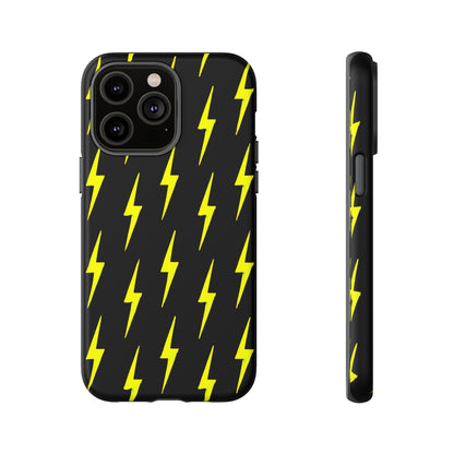 Yellow Lightning Bolt Tough Phone Case | Bold Electric Pattern Case for Iphone, Samsung Galaxy and Pixel