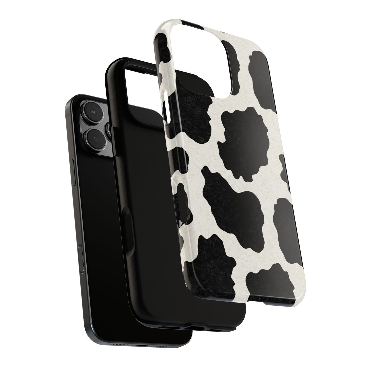 Black & White Cow Print Phone Case | Aesthetic Tough Protective Case