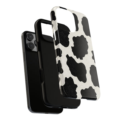 Black & White Cow Print Phone Case | Aesthetic Tough Protective Case