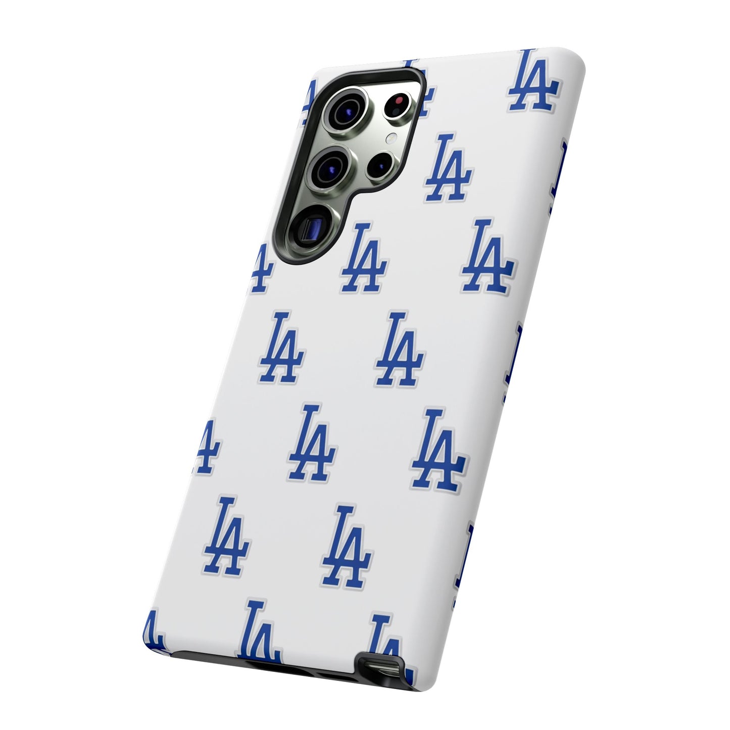 Blue LA Monogram Pattern Phone Case | Minimal Baseball Inspired Tough Cover