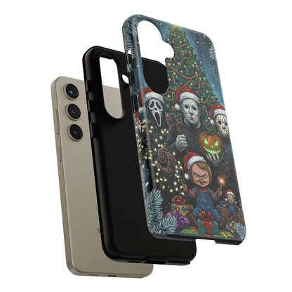 Christmas Horror Phone Case – Festive Slasher Collage Tough Case (iPhone, Samsung, Pixel)