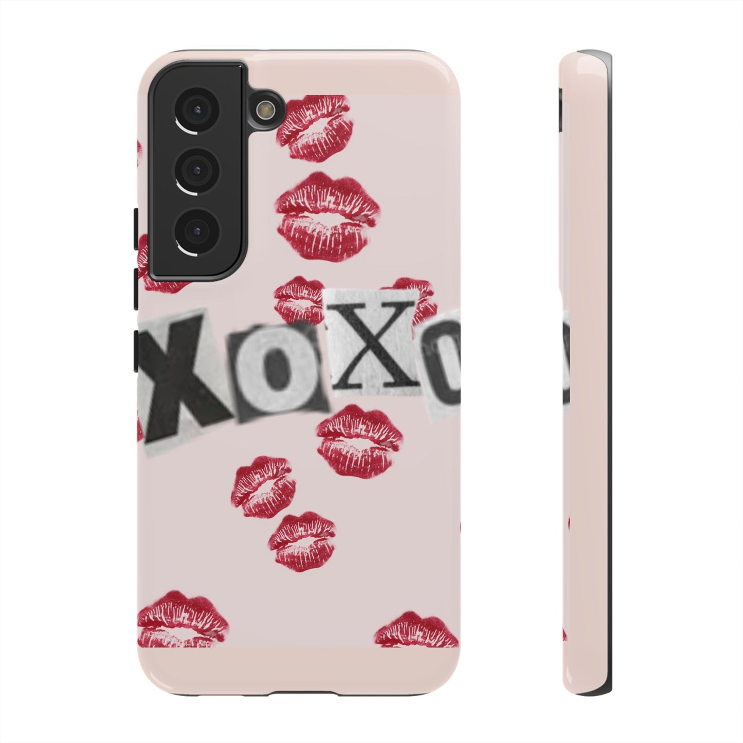 XOXO Kiss Print Phone Case | Coquette Valentine Aesthetic | Cute Pink Lipstick Kiss Tough Case for iPhone & Samsung