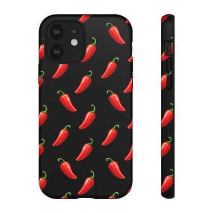 Spicy Chili Pepper Phone Case – Black Cute Hot Pepper Tough Cover for Iphone, Samsung Galaxy and Pixel