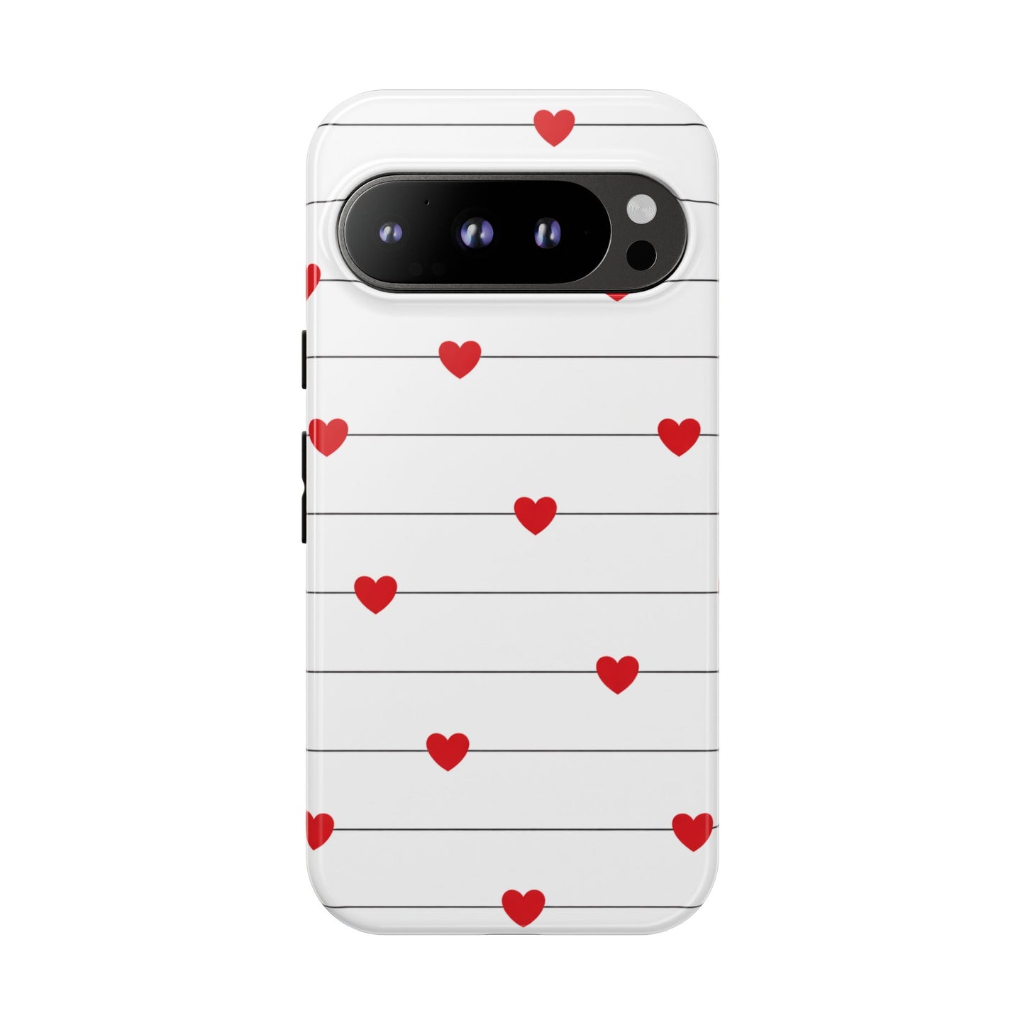 Red Heart Stripe iPhone Case | Tough Shockproof Love Aesthetic Cover