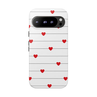 Red Heart Stripe iPhone Case | Tough Shockproof Love Aesthetic Cover