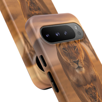 Lioness & Cub Phone Case | Safari Wildlife Tough Case for iPhone & Samsung