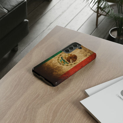 Vintage Mexico Flag Phone Case – Mexican Pride Grunge Flag Aesthetic Tough Case