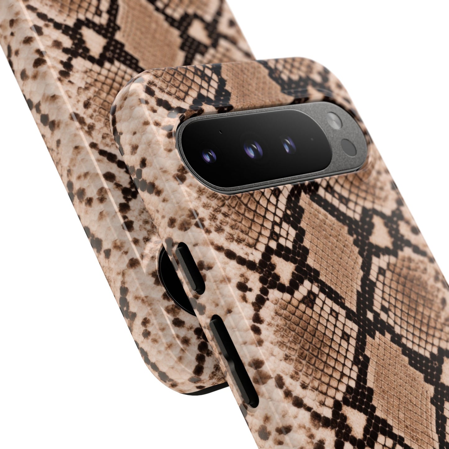 Snake Print Phone Case – Brown Python Pattern Slim Protective Cover for Iphone, Samsung Galaxy and Pixel