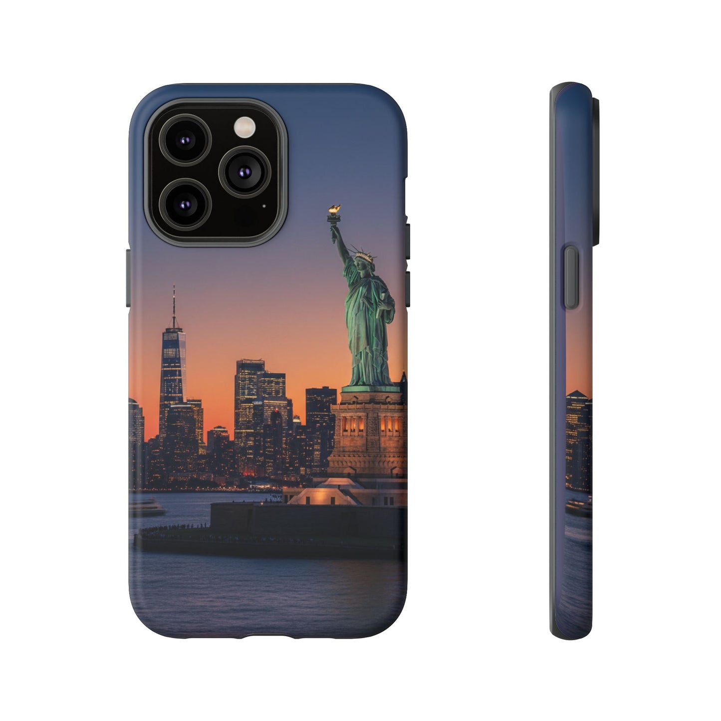 Statue of Liberty Sunset Phone Case – New York City Skyline Travel Aesthetic Tough Case