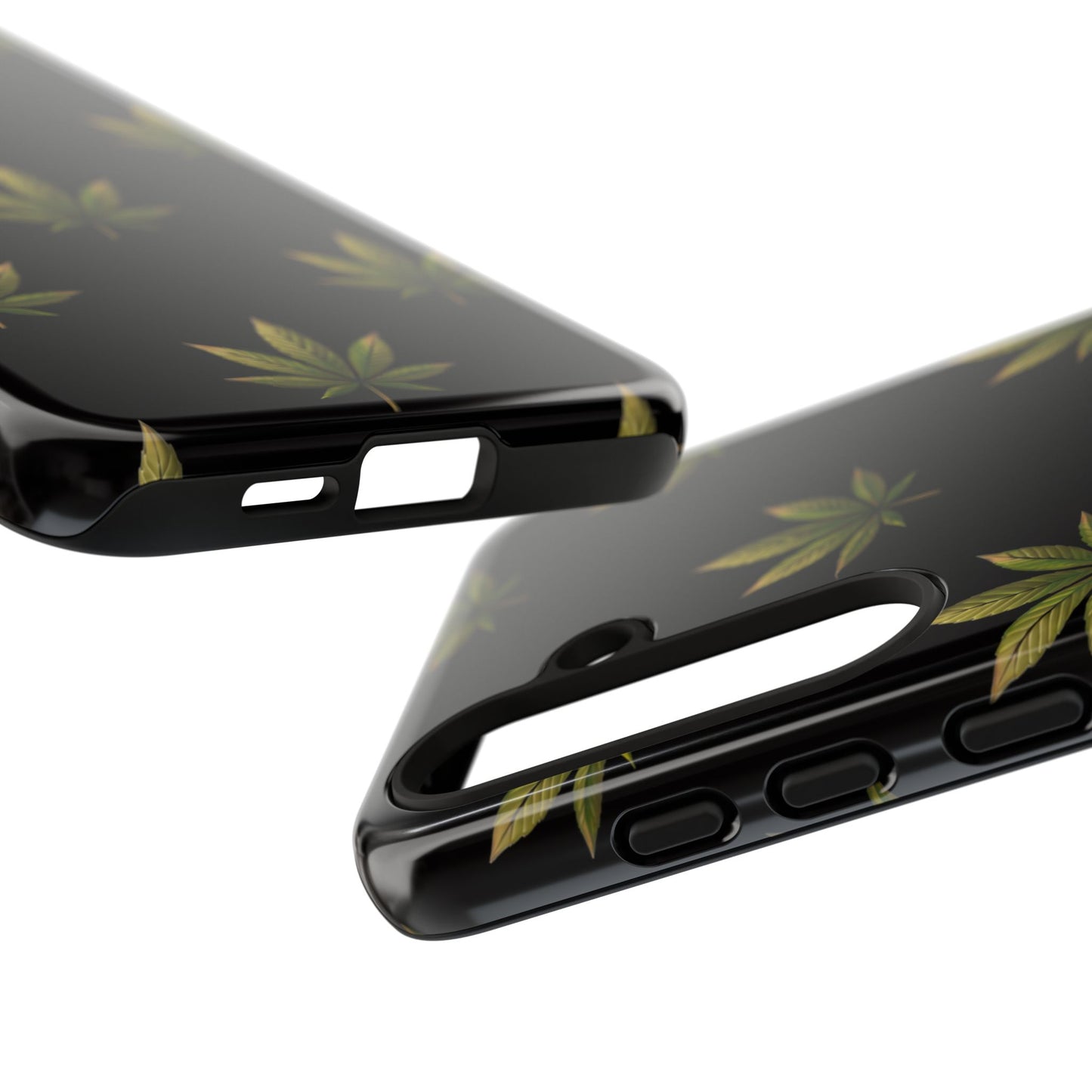 Cannabis Leaf Phone Case Green Weed Leaf Pattern Tough Protective Cover