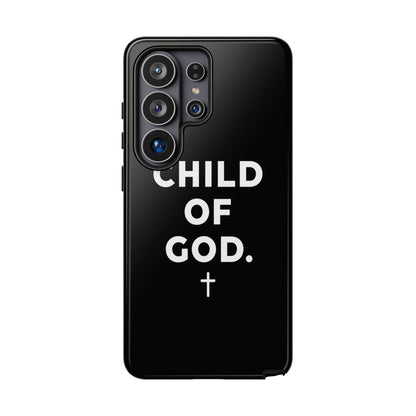 Child of God Phone Case Christian Black Aesthetic Cross Tough Cover