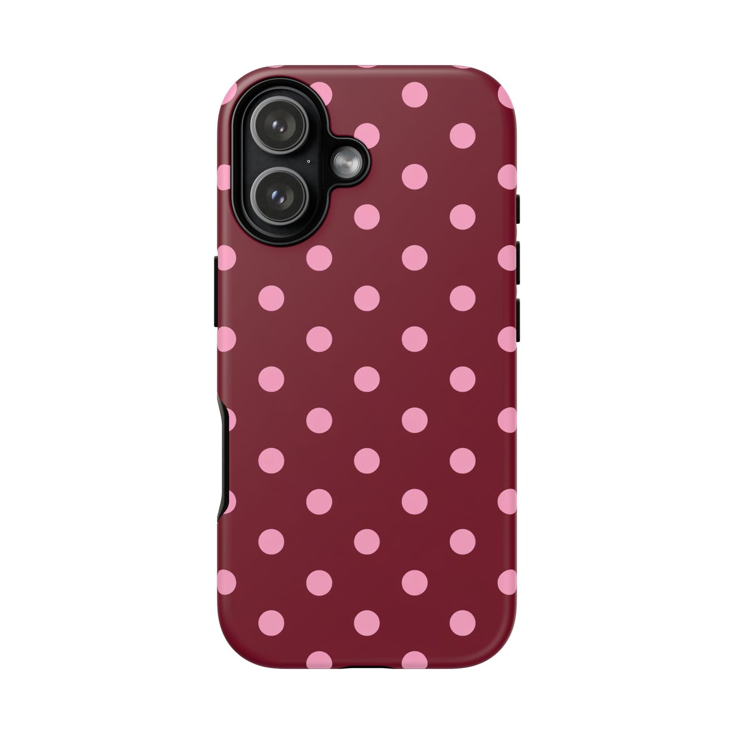 Pink Polka Dot Phone Case – Cute Aesthetic Tough Protective Phone Cover for Iphone, Samsung Galaxy and Pixel