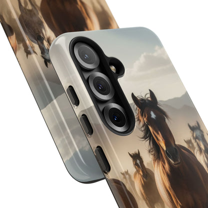 Running Horses Phone Case | Wild Mustang Herd Tough Protective Cover