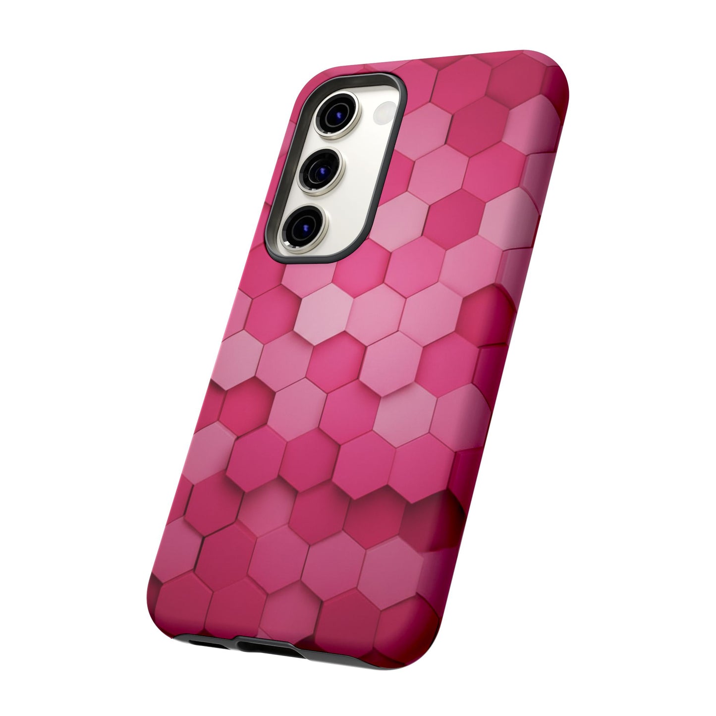 Hot Pink Hexagon Phone Case | Honeycomb Geometric Aesthetic | Cute Pink iPhone & Samsung Tough Protective Case