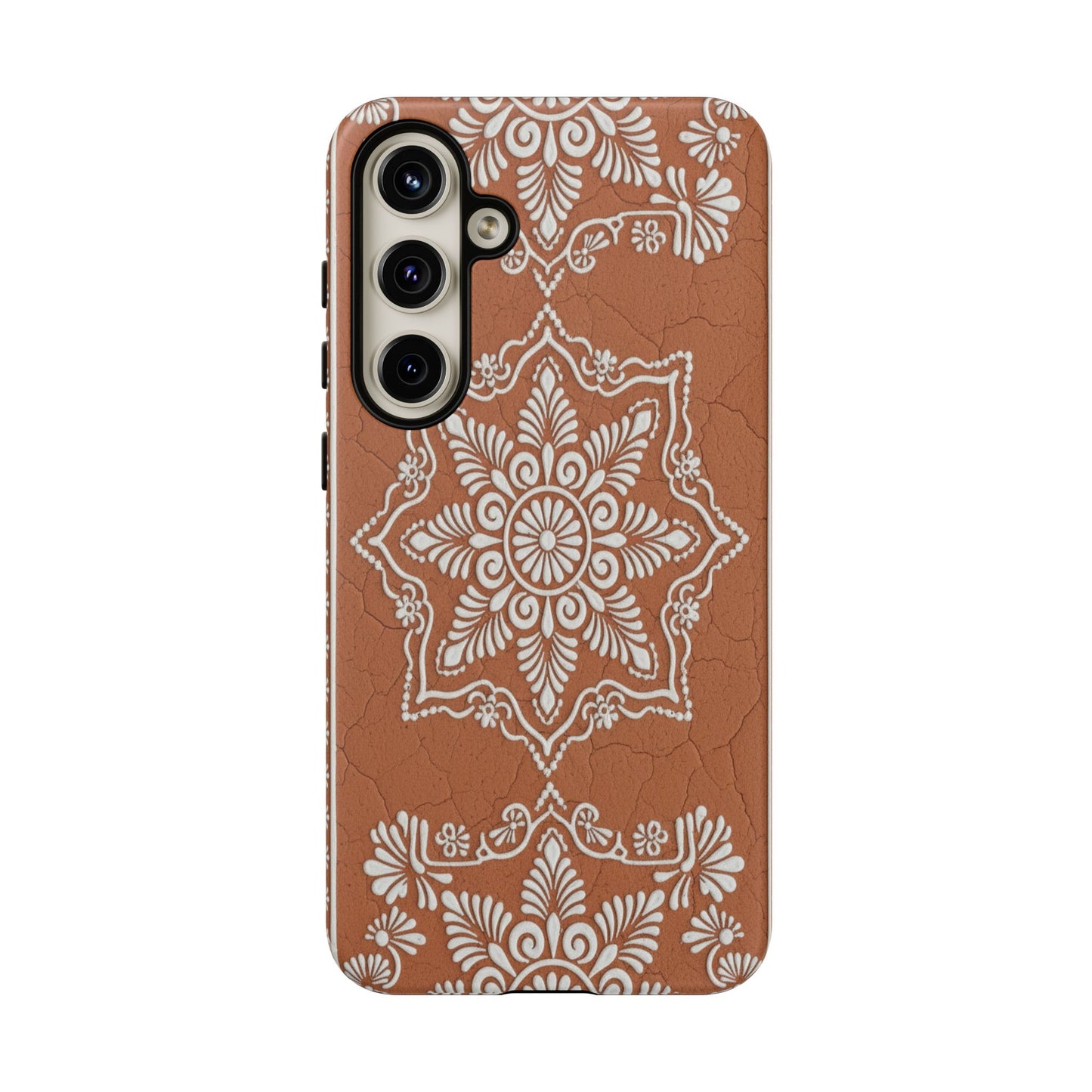 Talavera Terracotta Phone Case | Mexican Floral Pattern iPhone & Samsung Tough Case | Boho Clay Aesthetic Cover
