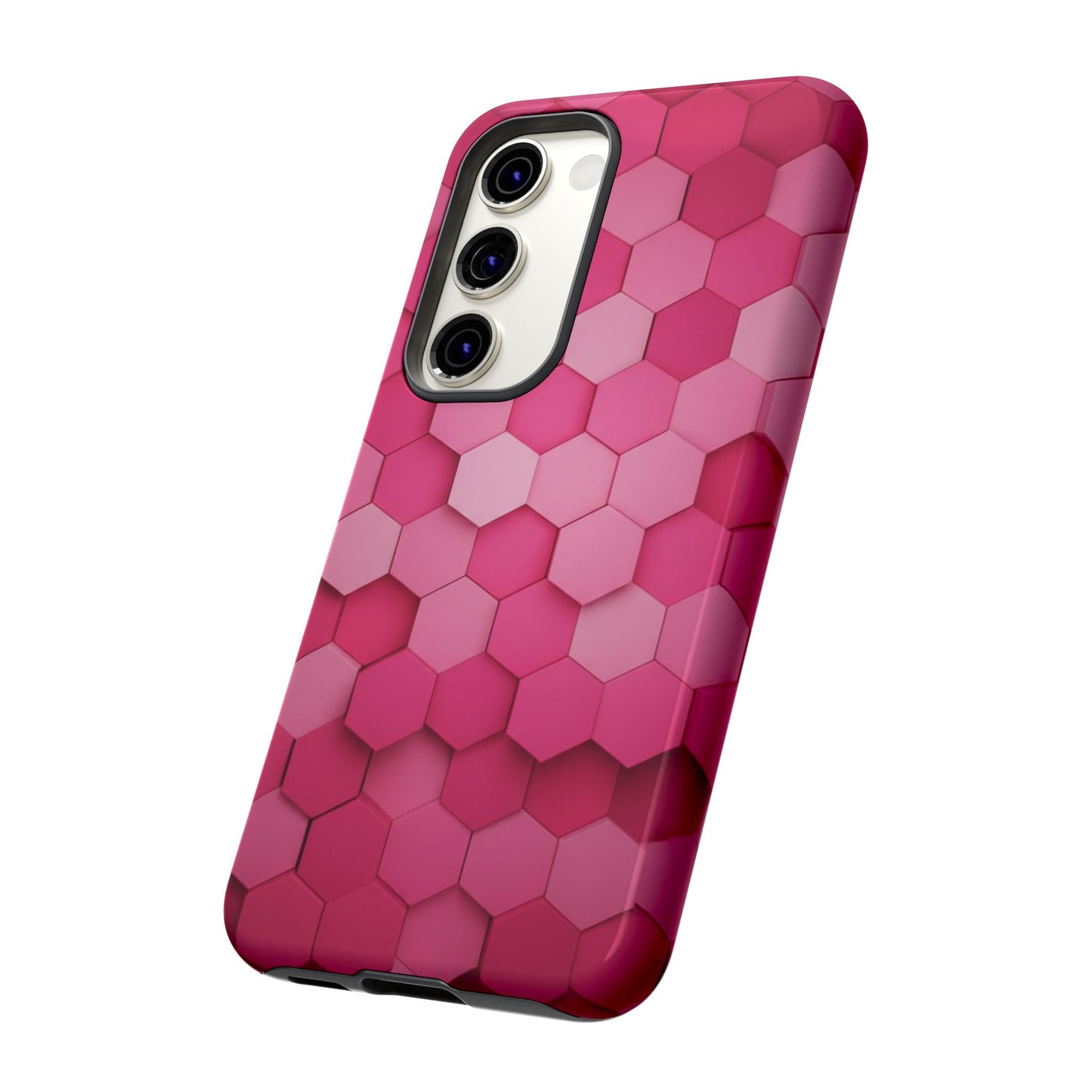 Hot Pink Hexagon Phone Case | Honeycomb Geometric Aesthetic | Cute Pink iPhone & Samsung Tough Protective Case