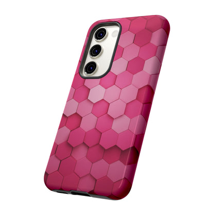 Hot Pink Hexagon Phone Case | Honeycomb Geometric Aesthetic | Cute Pink iPhone & Samsung Tough Protective Case