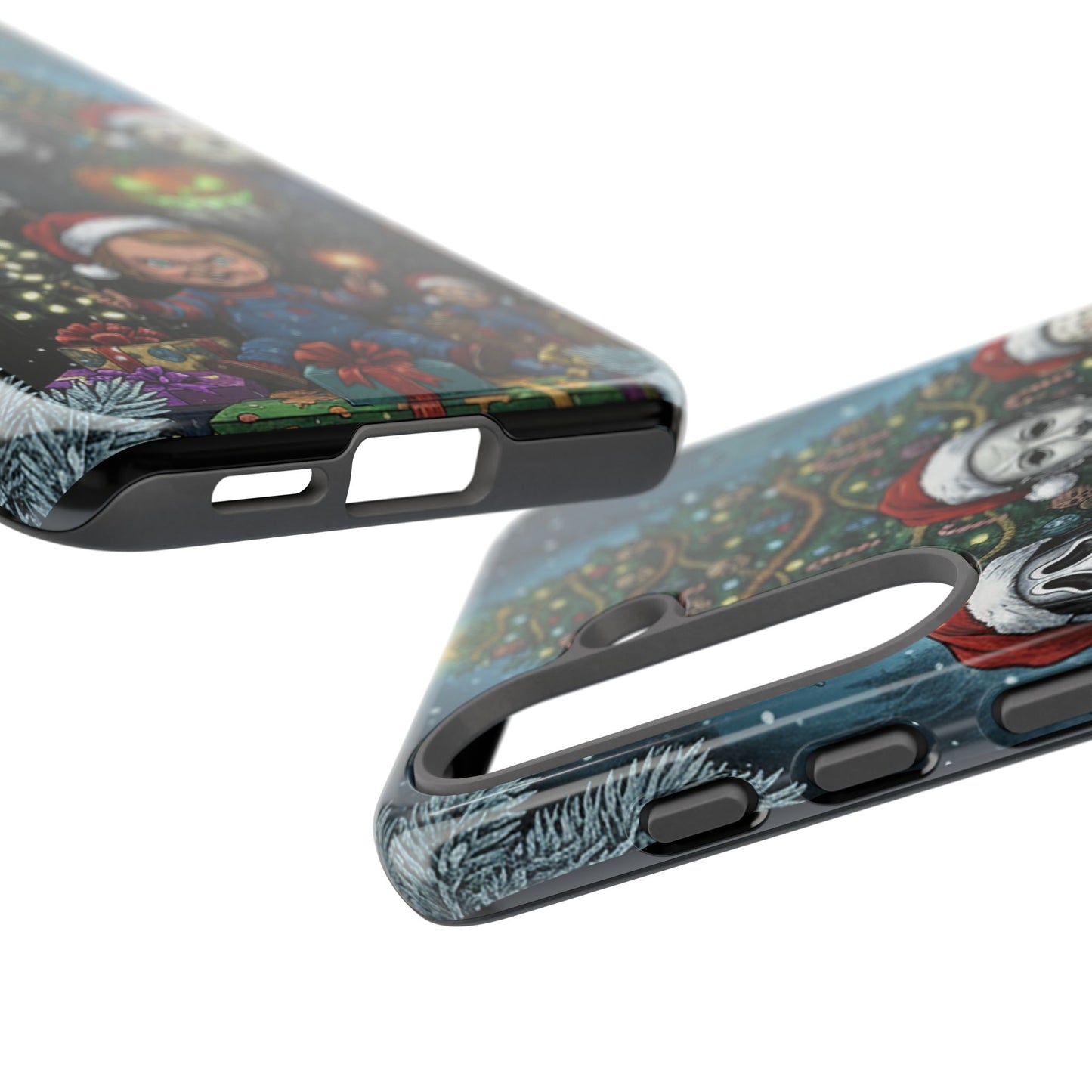 Christmas Horror Phone Case – Festive Slasher Collage Tough Case (iPhone, Samsung, Pixel)