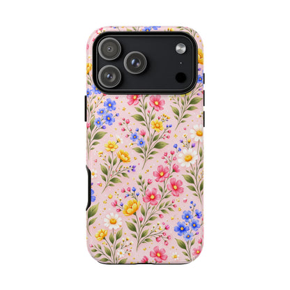 Wildflower Floral Phone Case Vintage Spring Meadow Tough Cover