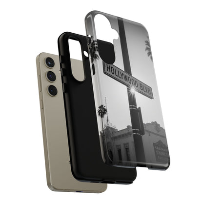 Hollywood Blvd Phone Case | Vintage Los Angeles Street Sign | Black & White LA Aesthetic