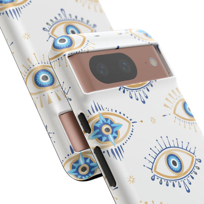 Blue Evil Eye Phone Case – Protective Slim Shockproof Cover for Iphone, Samsung Galaxy and Pixel
