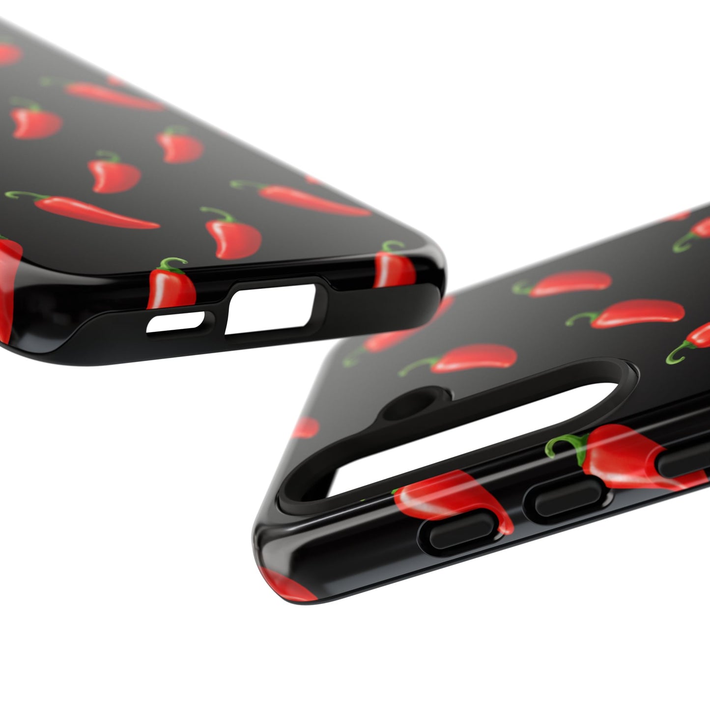 Spicy Chili Pepper Phone Case – Black Cute Hot Pepper Tough Cover for Iphone, Samsung Galaxy and Pixel