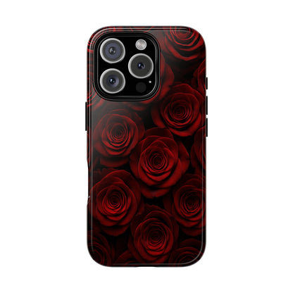 Dark Red Rose Phone Case – Gothic Floral Tough Case (iPhone, Samsung, Pixel)