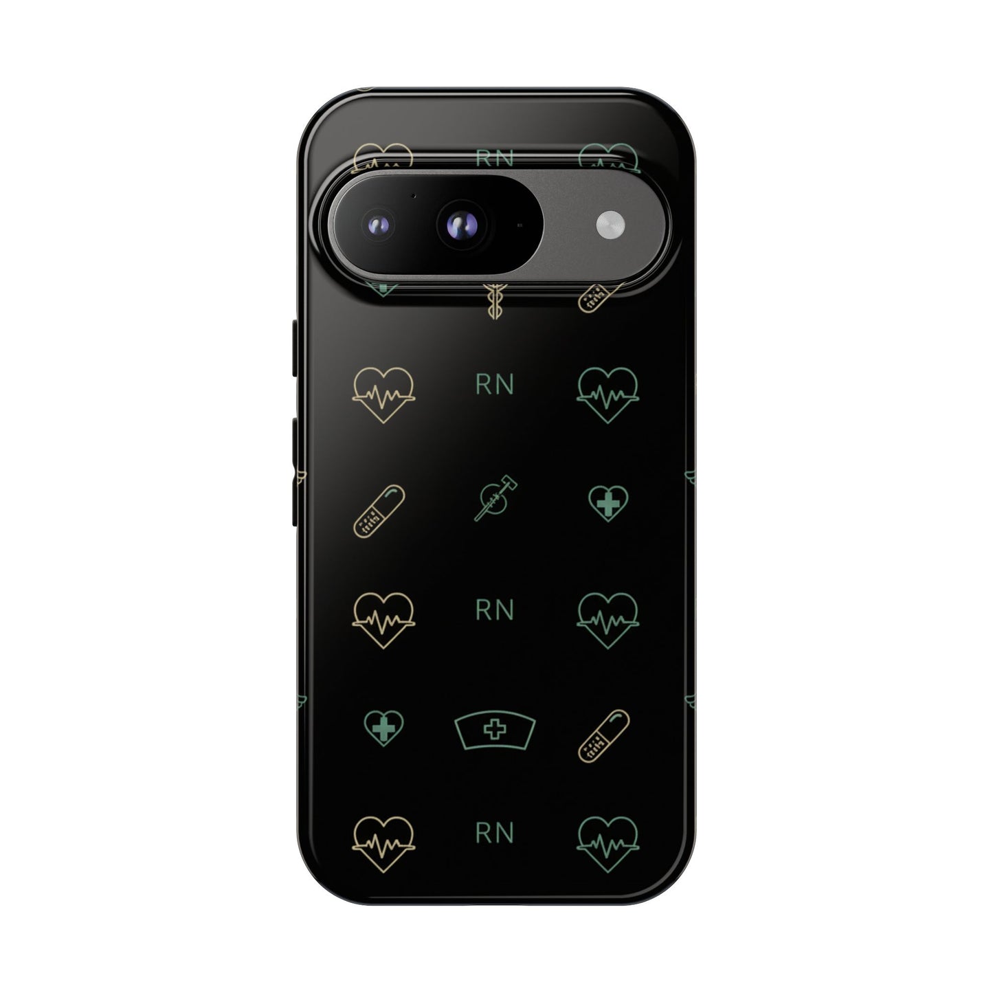 RN Nurse Phone Case – Minimal Medical Icon Pattern Healthcare Worker Tough Case