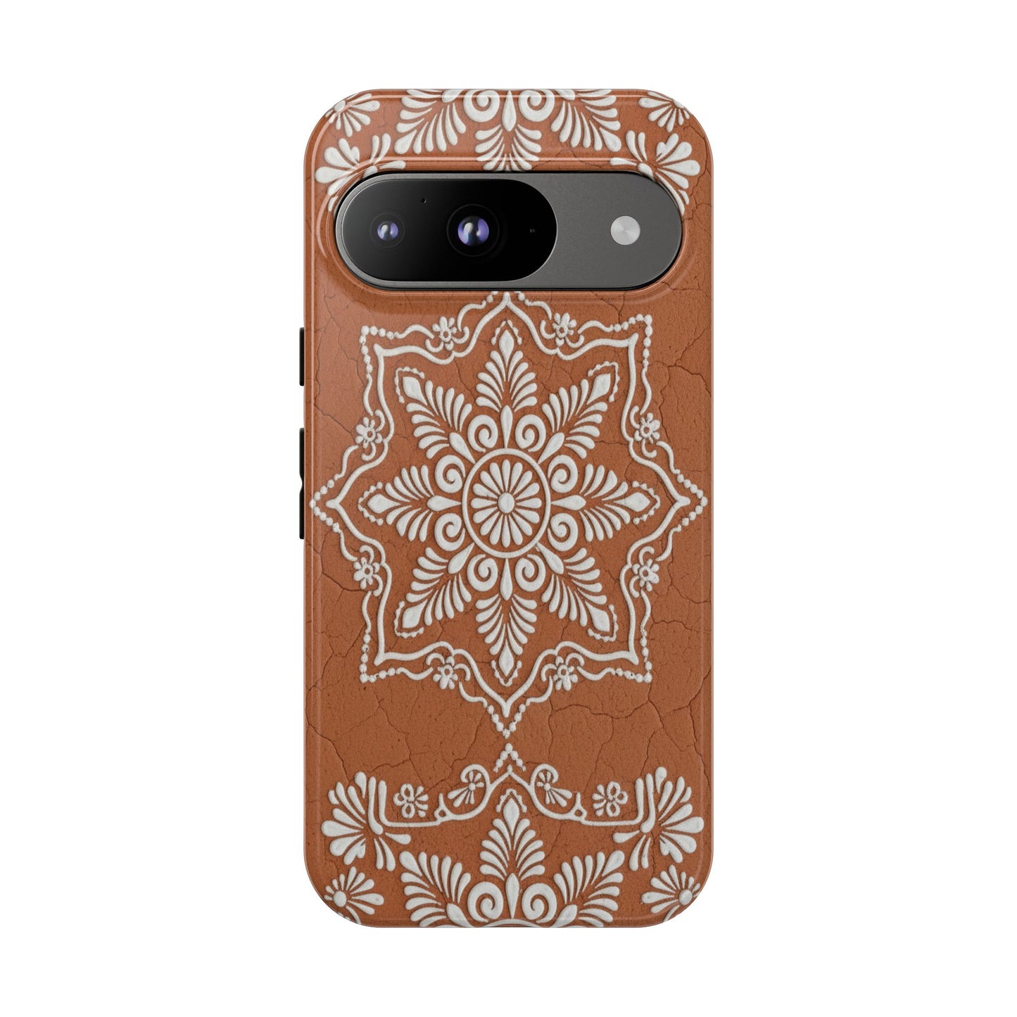 Talavera Terracotta Phone Case | Mexican Floral Pattern iPhone & Samsung Tough Case | Boho Clay Aesthetic Cover