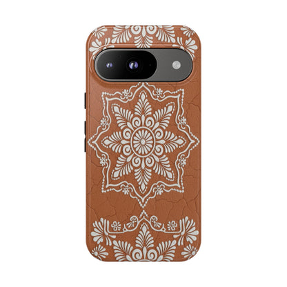Talavera Terracotta Phone Case | Mexican Floral Pattern iPhone & Samsung Tough Case | Boho Clay Aesthetic Cover