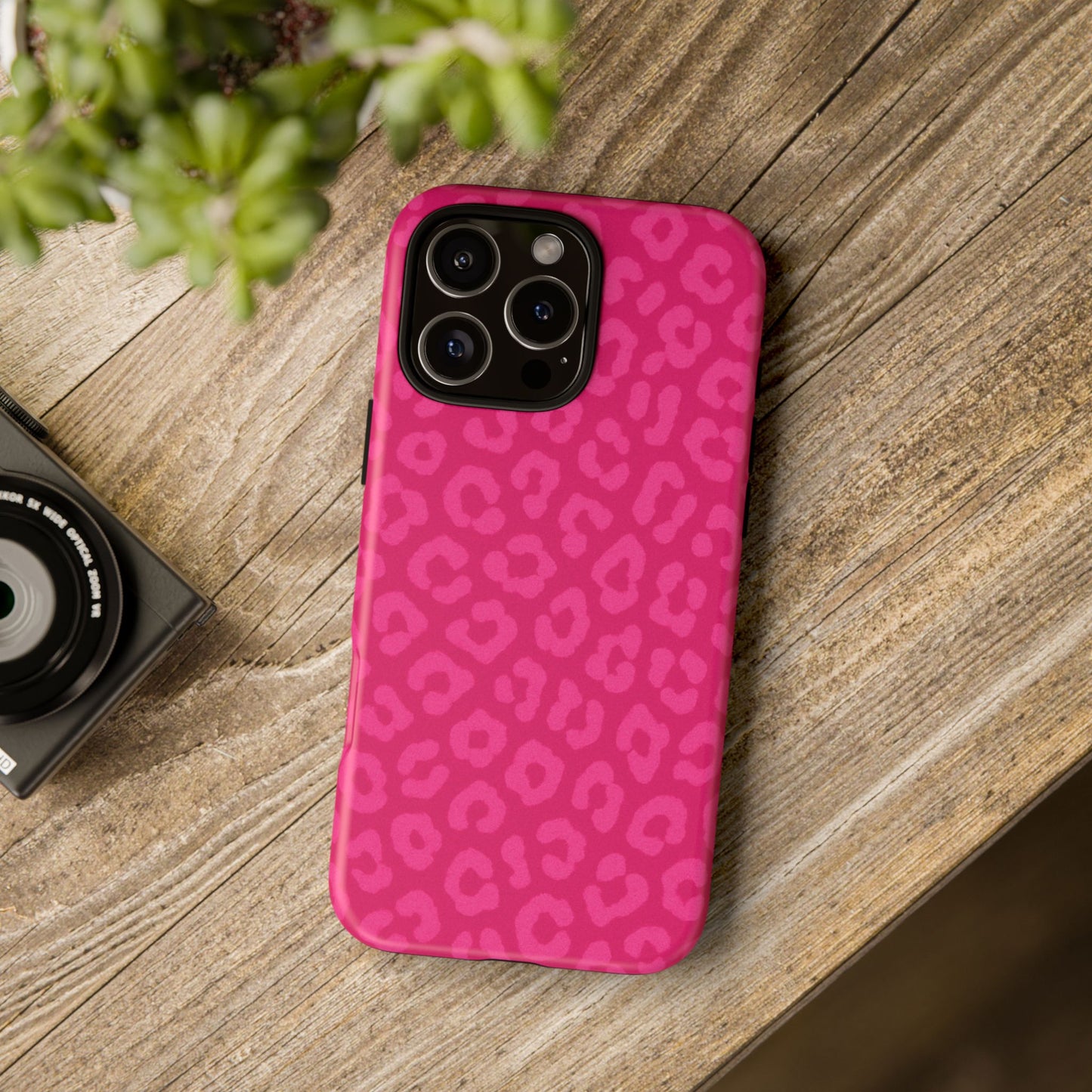 Hot Pink Leopard Phone Case – Bold Coquette Aesthetic Tough Case