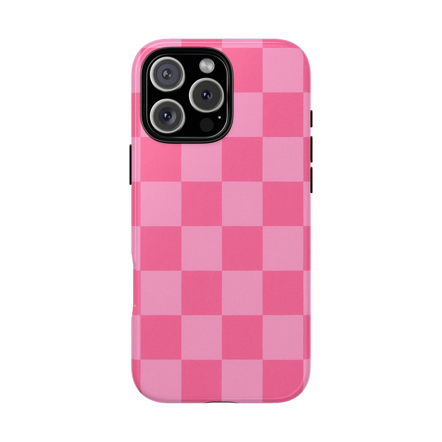 Pink Checkerboard Phone Case – Cute Aesthetic Tough Case for iPhone & Samsung