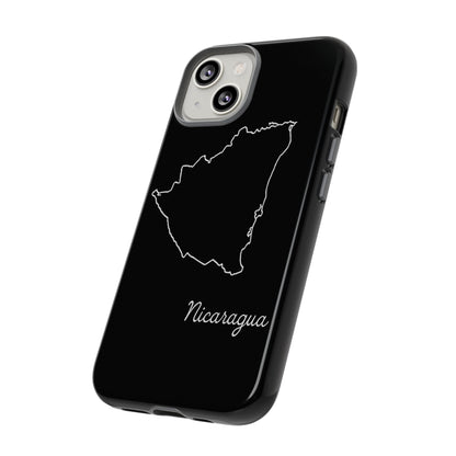 Nicaragua Outline Phone Case – Minimal Country Map Tough Case (iPhone, Samsung, Pixel)