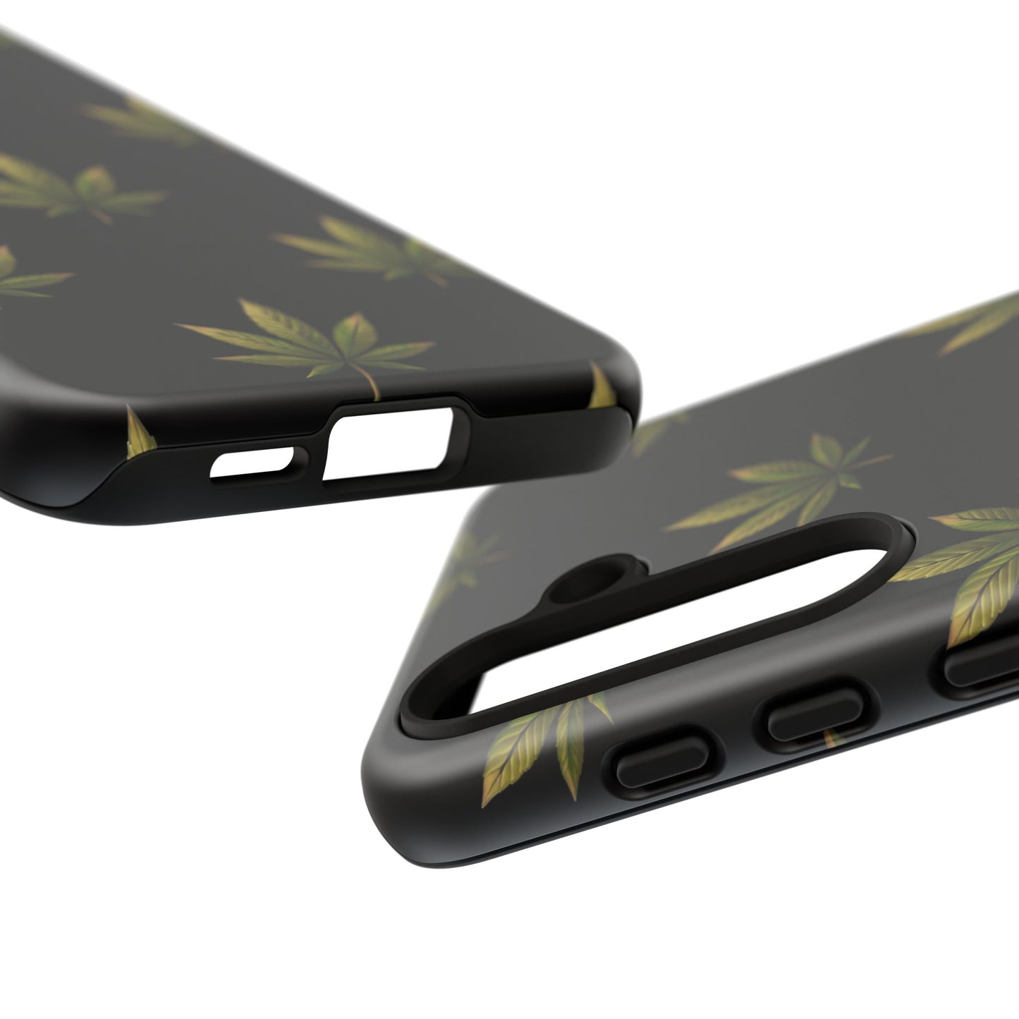 Cannabis Leaf Phone Case Green Weed Leaf Pattern Tough Protective Cover