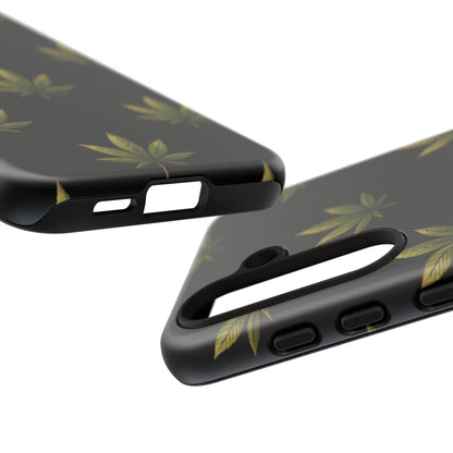 Cannabis Leaf Phone Case Green Weed Leaf Pattern Tough Protective Cover