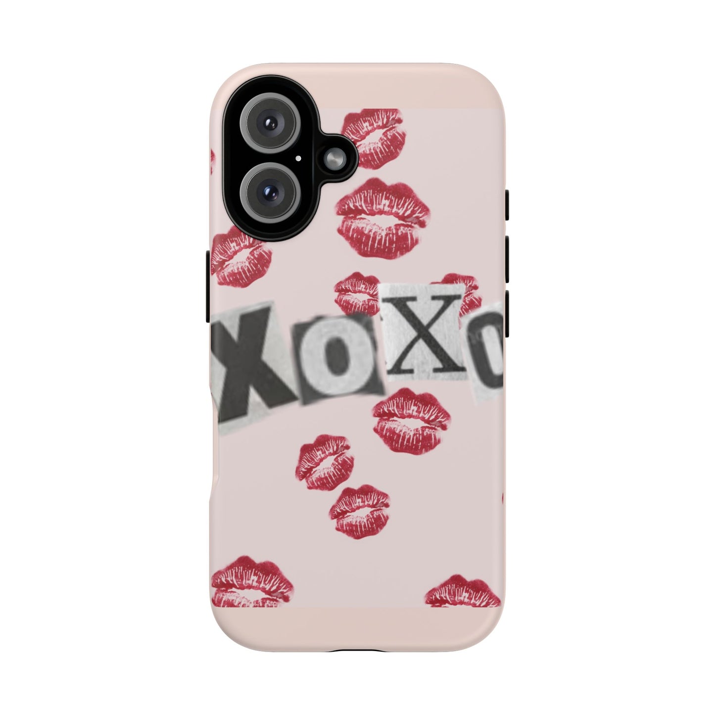 XOXO Kiss Print Phone Case | Coquette Valentine Aesthetic | Cute Pink Lipstick Kiss Tough Case for iPhone & Samsung