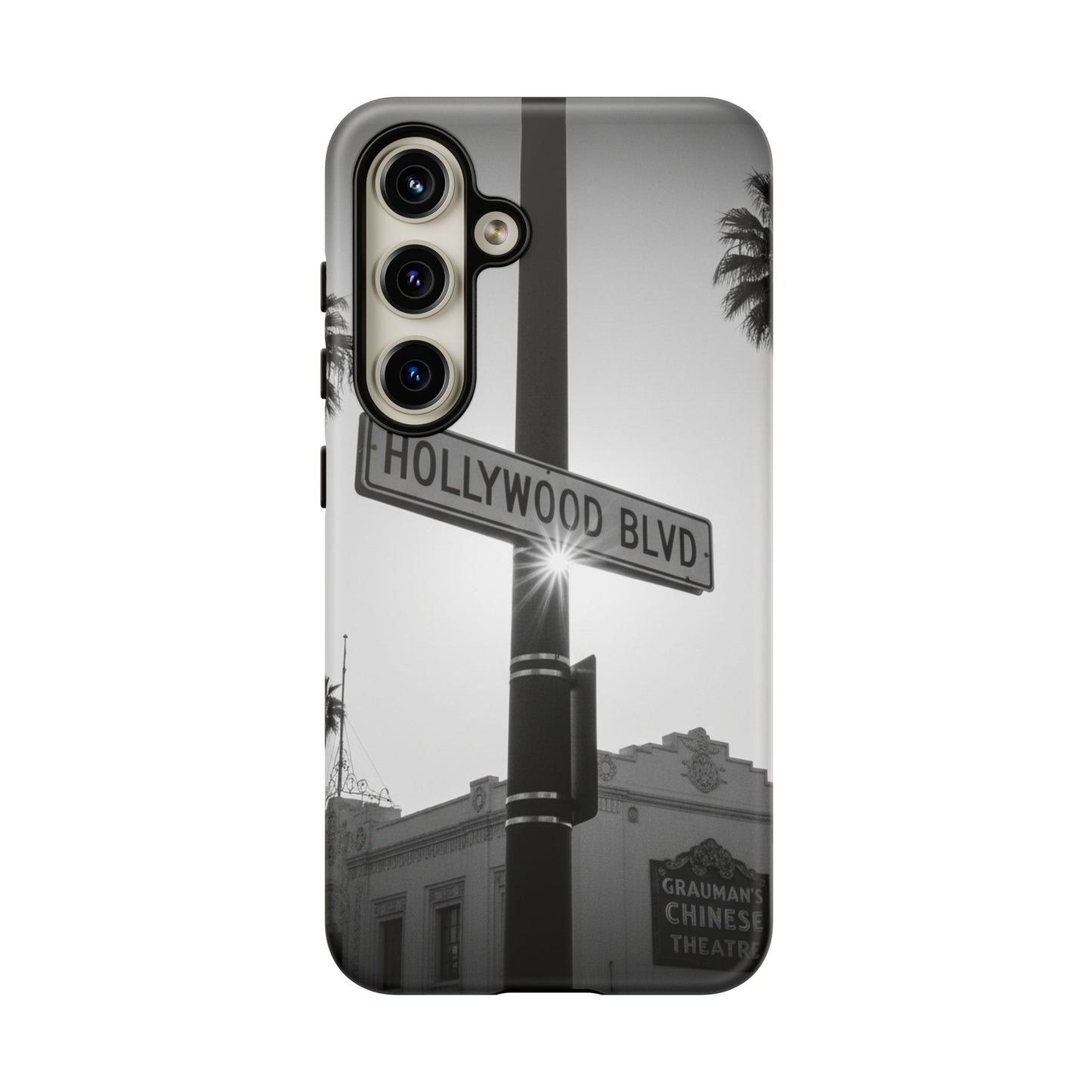 Hollywood Blvd Phone Case | Vintage Los Angeles Street Sign | Black & White LA Aesthetic