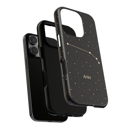 Aries Zodiac Constellation Phone Case – Luxe Gold Celestial Cover