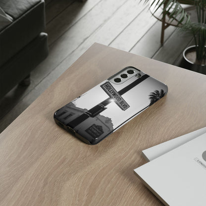 Hollywood Blvd Phone Case | Vintage Los Angeles Street Sign | Black & White LA Aesthetic