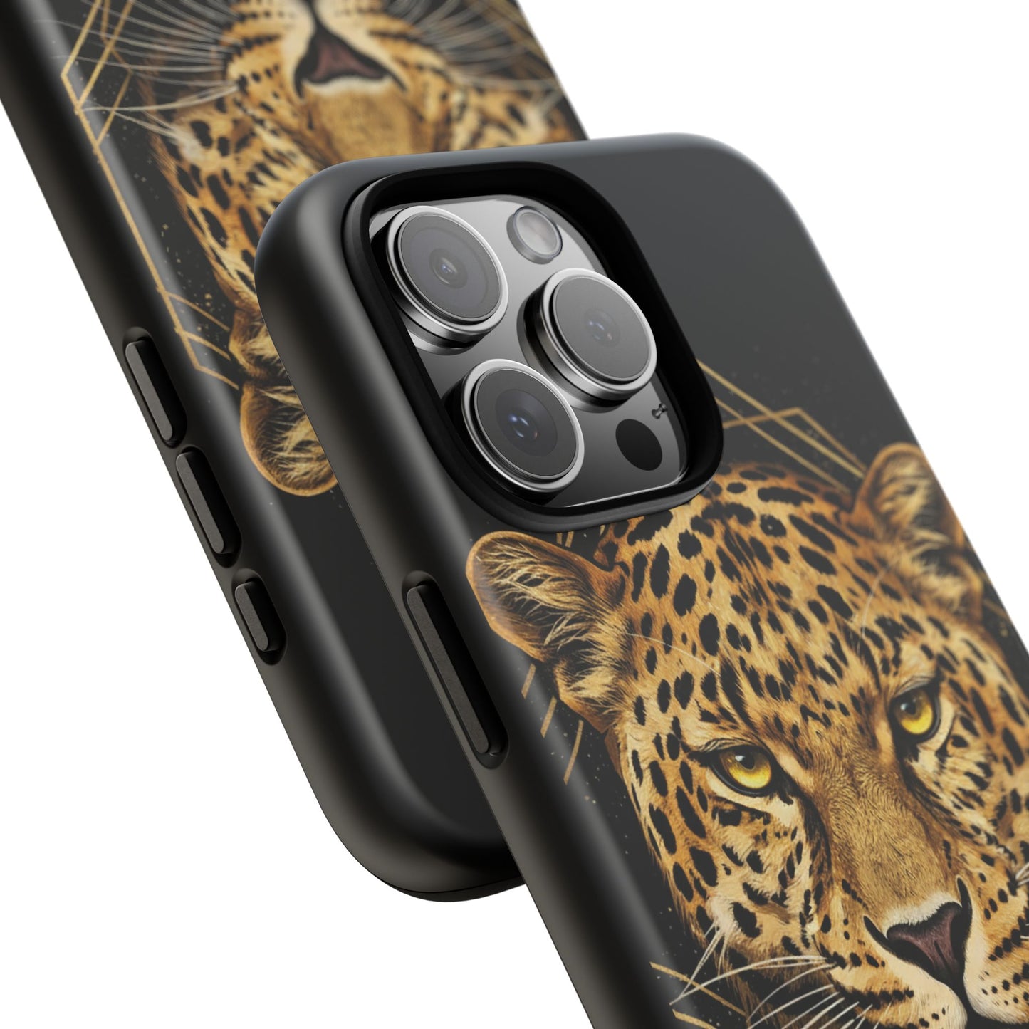 Leopard Phone Case – Black Gold Leopard Head Luxury Animal Tough Case