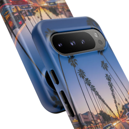 LA Sunset Boulevard Phone Case | Palm Tree Sunset Aesthetic | City Night Tough Case