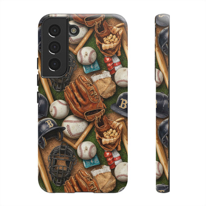 Baseball Gear Collage Phone Case – Vintage Baseball Equipment Sports Tough Case
