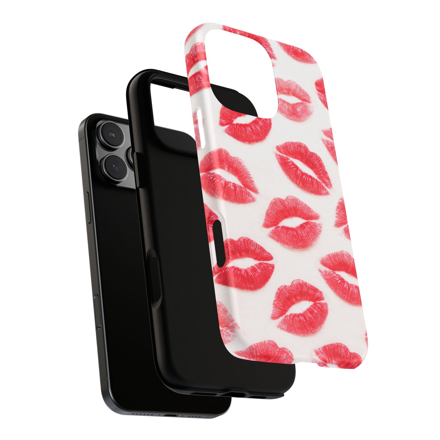 Red Lipstick Kiss Phone Case – Sexy Lip Print Pattern Tough Protective Cover