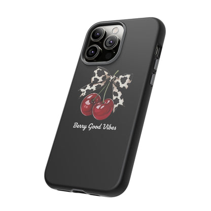 Cherry Cow Print Phone Case | Coquette Bow Aesthetic iPhone & Samsung Tough Case