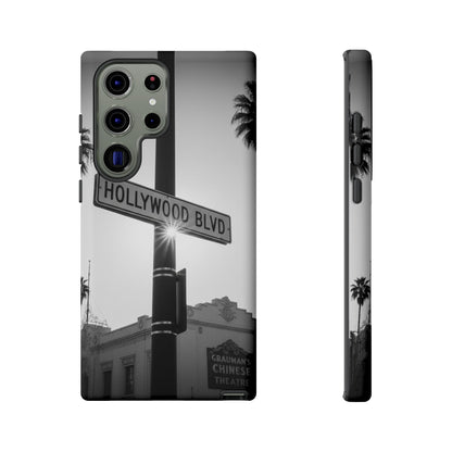 Hollywood Blvd Phone Case | Vintage Los Angeles Street Sign | Black & White LA Aesthetic