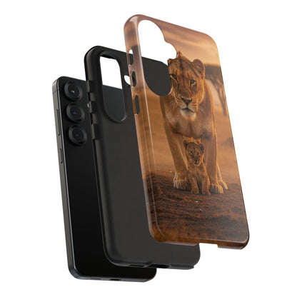 Lioness & Cub Phone Case | Safari Wildlife Tough Case for iPhone & Samsung