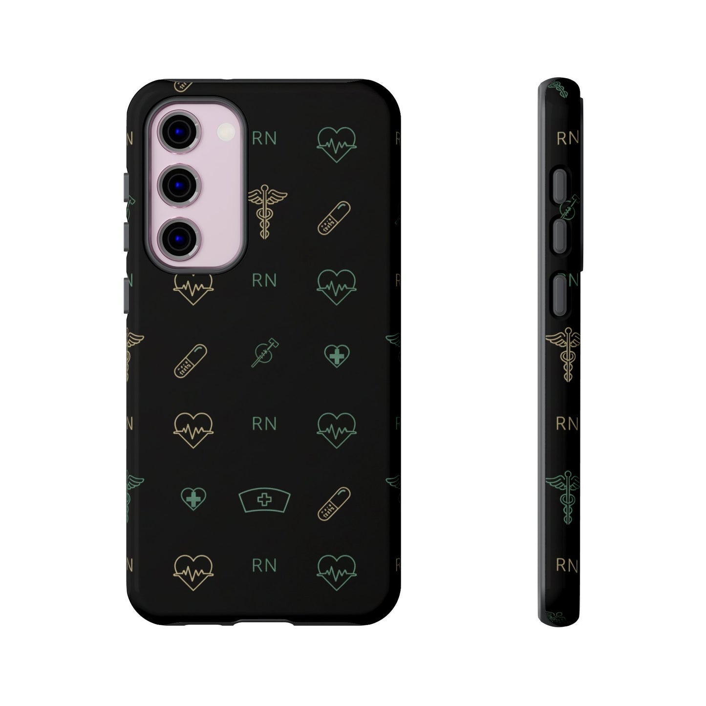 RN Nurse Phone Case – Minimal Medical Icon Pattern Healthcare Worker Tough Case