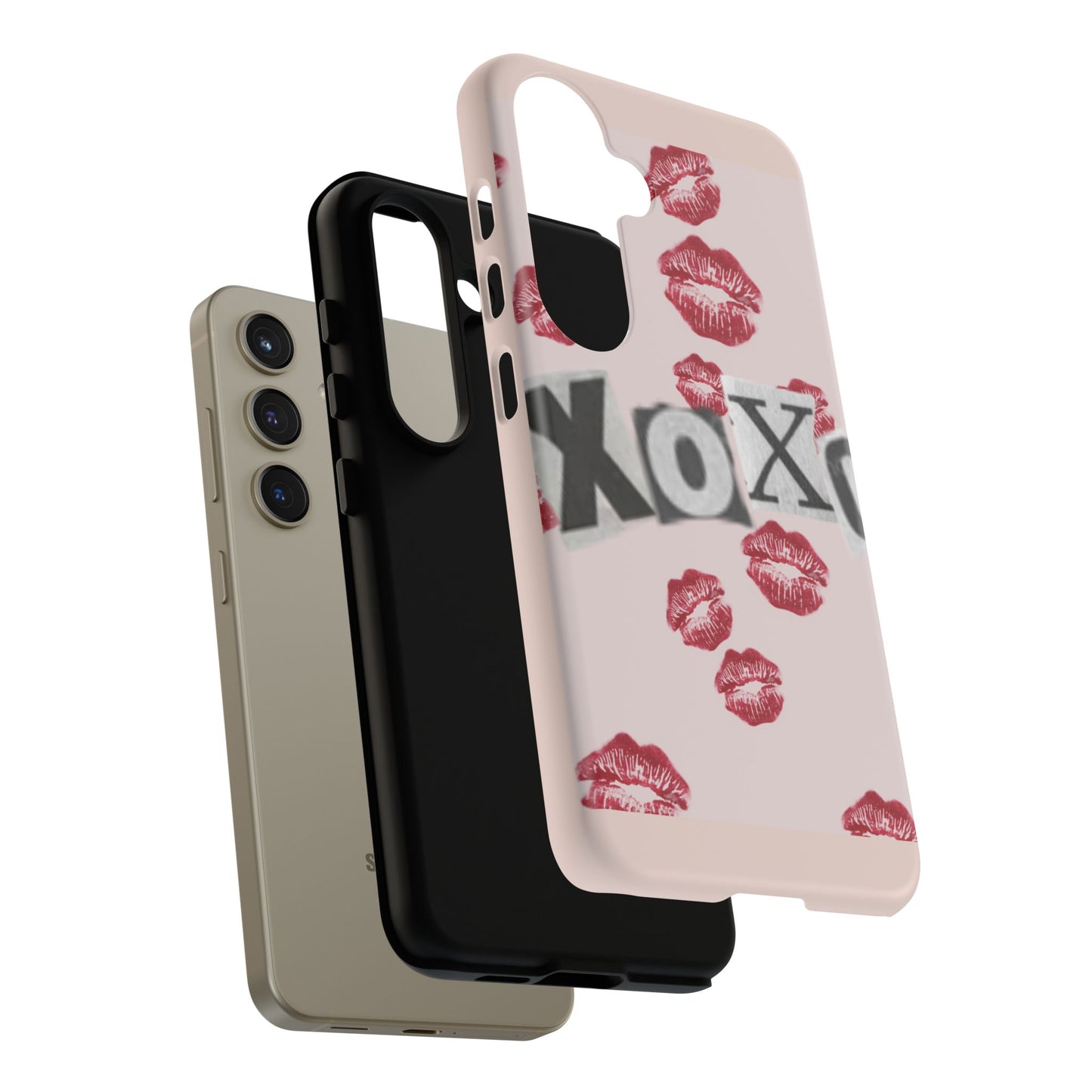 XOXO Kiss Print Phone Case | Coquette Valentine Aesthetic | Cute Pink Lipstick Kiss Tough Case for iPhone & Samsung